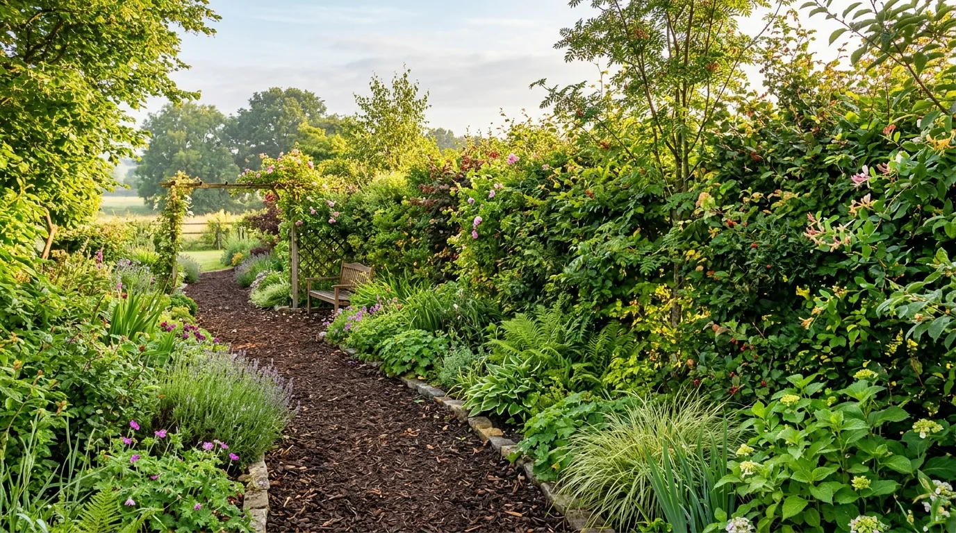 Living Fence With Mixed Hedges and Small Trees